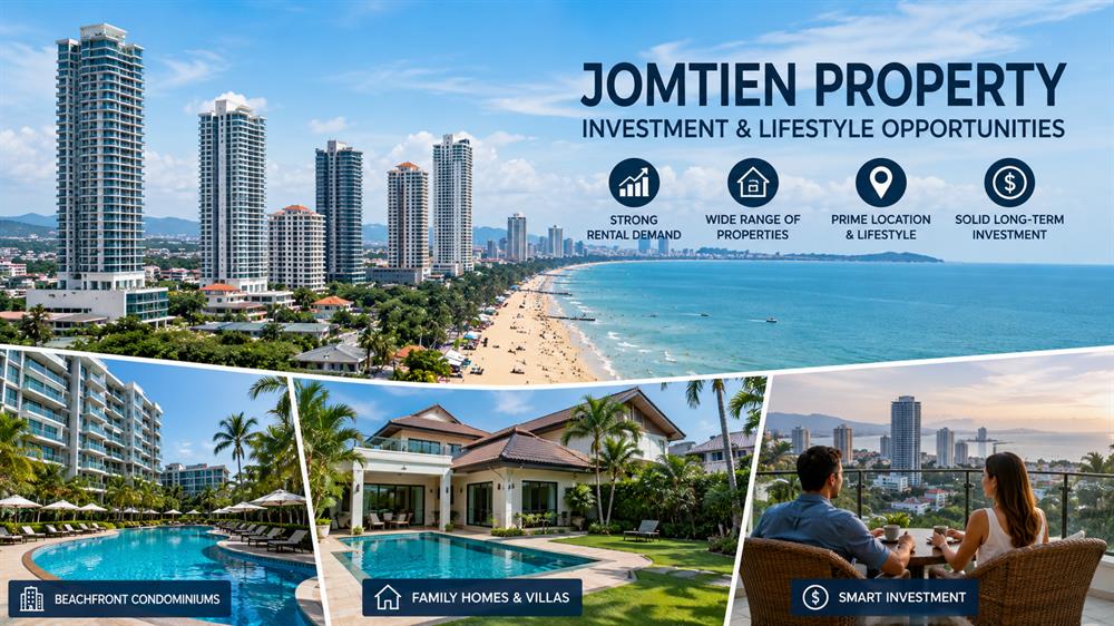 Beachfront condominiums, family homes, and investment opportunities in Jomtien, Pattaya.